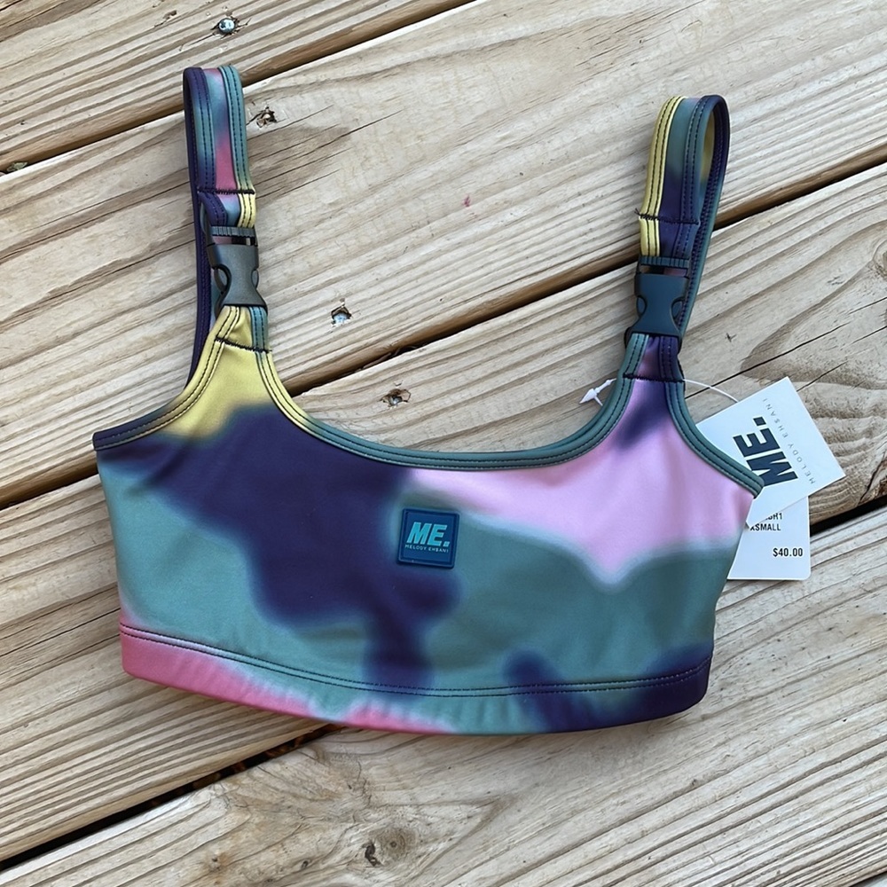 NWT -Melody Ehsani Multicolor Camo Sports Bra Size XS